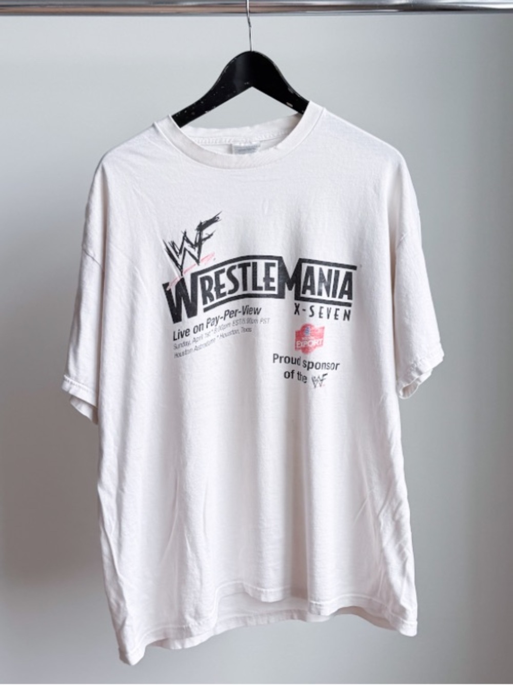 Vintage 2001 WWF WrestleMania X Seven Tee XL Molson Export Promo Thrashed